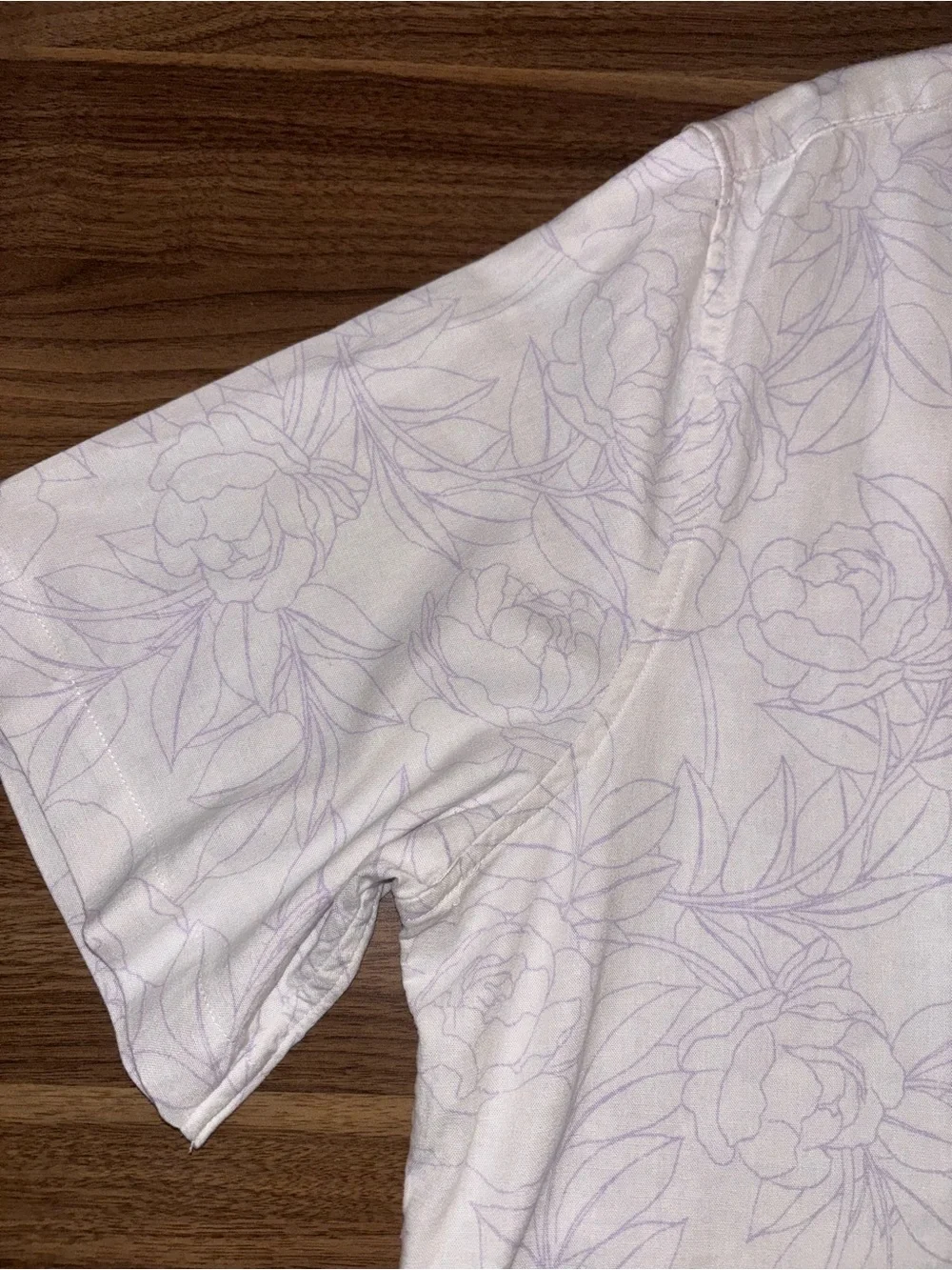 Gap Men's Short Sleeve Button-Up Linen Shirt White Size XL - Picture 9 of 16
